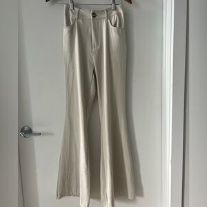 Beige Flared Dress Pants